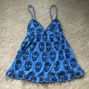 VS Blue & Black Skull Tank XS